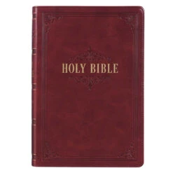 Burgundy Faux Leather Full-size Giant Print King James Version Bible With Thumb