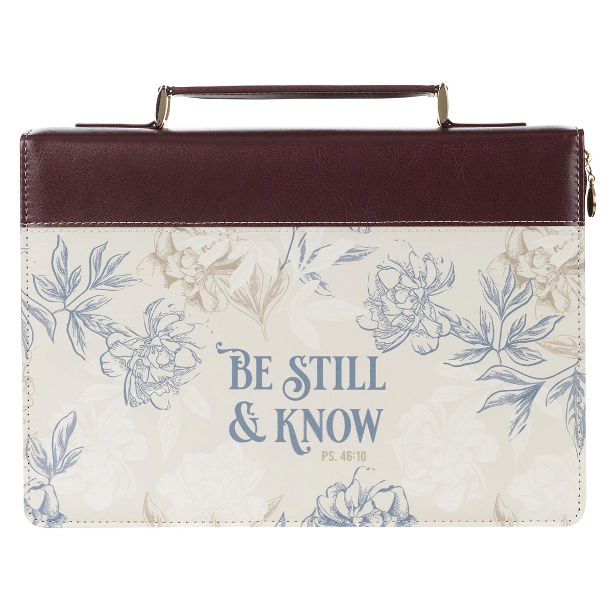BC: Medium Be Still And Know Neutral Florals Faux Leather 1 BC: Medium Be Still And Know Neutral Florals Faux Leather