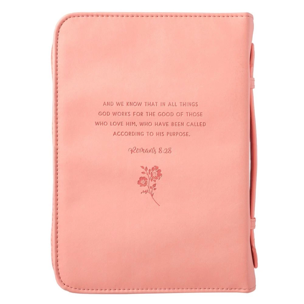 BC: He Works All Things For Good Peach Floral Faux Leather Large 2 BC: He Works All Things For Good Peach Floral Faux Leather Large - Image 2