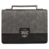 BC: Trust In The LORD Gray And Black Faux Leather Medium