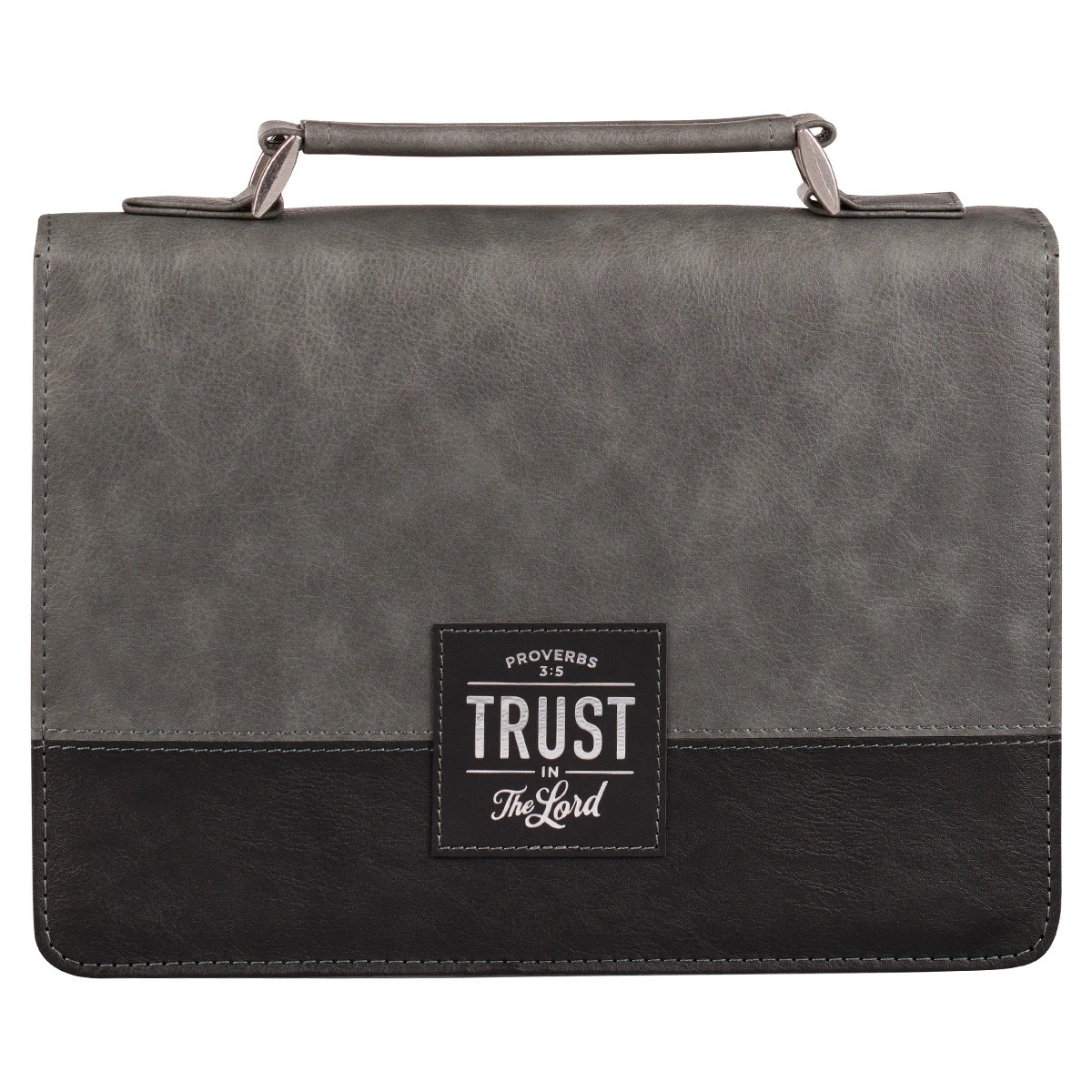 BC: Trust In The LORD Gray And Black Faux Leather Medium 1 BC: Trust In The LORD Gray And Black Faux Leather Medium