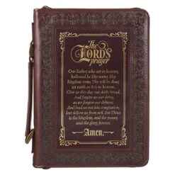 BC: The LORD’s Prayer Walnut And Burgundy Faux Leather Medium