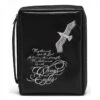 BC: Wings As Eagles-Isaiah 40:31-Black Embroidered Leather Like Vinyl Medium