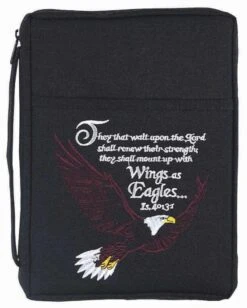 BC: Embroidered Large Eagle Isaiah 40:31 Black Large