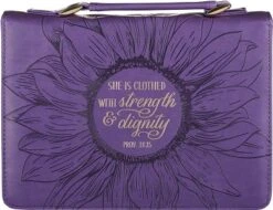 BC: She Is Clothed Proverbs 31:25 Large Purple