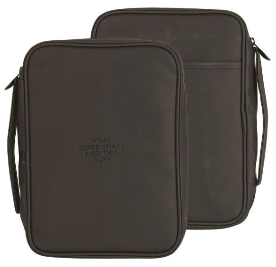 BC: What Good Shall I Do Black 11.25 X 7.75 Fabric Zippered Bible 1 BC: What Good Shall I Do Black 11.25 X 7.75 Fabric Zippered Bible