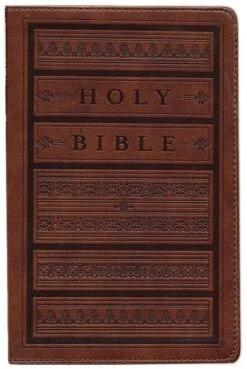 ESV Large Print Personal Size Bible Trutone, Brown, Engraved Mantel Design