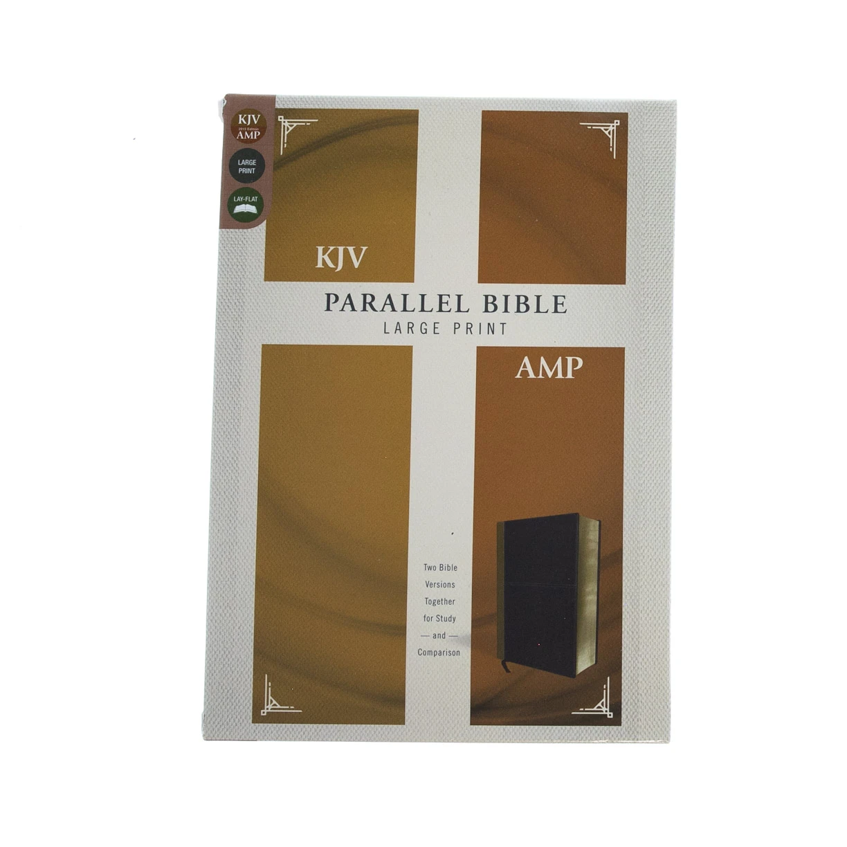 KJV, Amplified, Parallel Bible, Large Print, Leathersoft, Tan/Burgundy 2 KJV, Amplified, Parallel Bible, Large Print, Leathersoft, Tan/Burgundy - Image 2