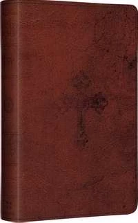 ESV Compact Bible-Walnut Weathered Cross Design TruTone