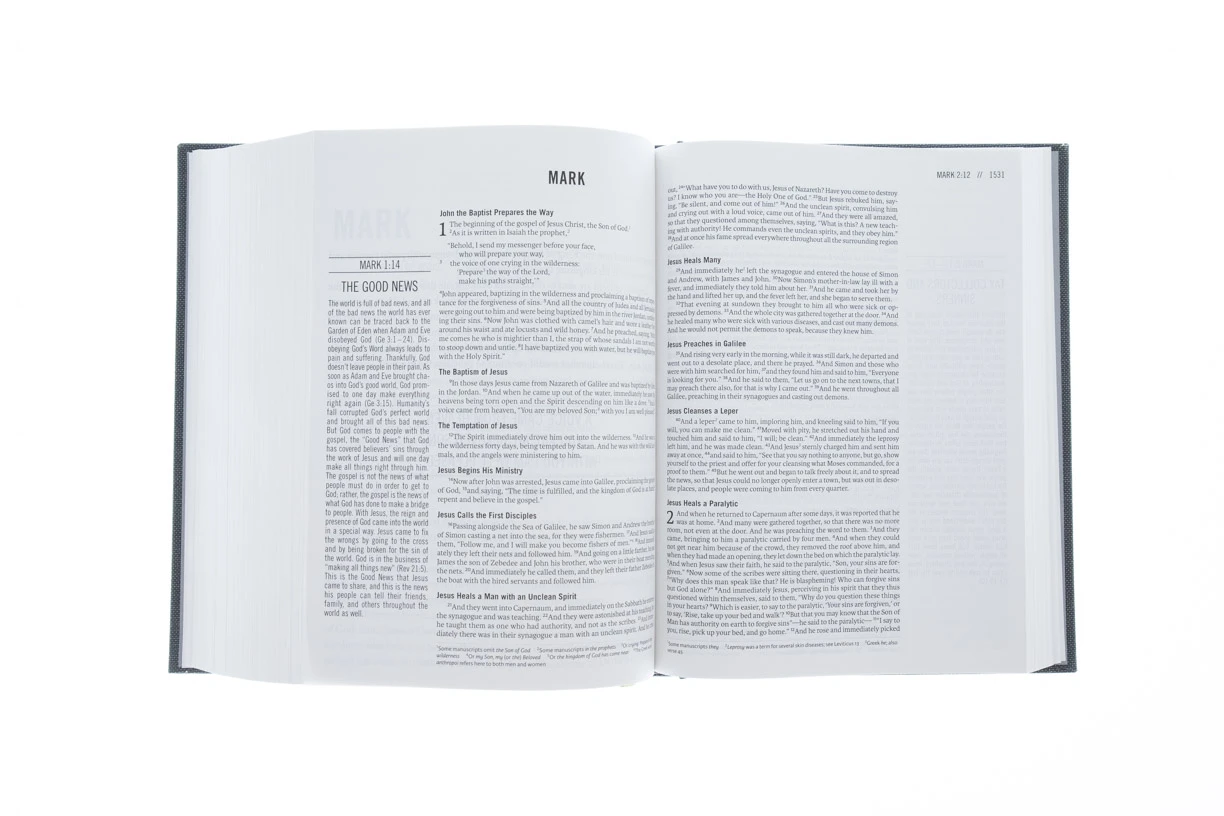 ESV The Jesus Bible, Cloth Over Board, Gray Hardcover 5 ESV The Jesus Bible, Cloth Over Board, Gray Hardcover - Image 5