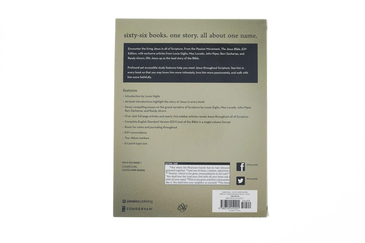 ESV The Jesus Bible, Cloth Over Board, Gray Hardcover 6 ESV The Jesus Bible, Cloth Over Board, Gray Hardcover - Image 6