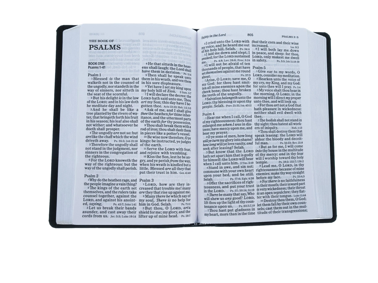 KJV Large Print Personal Size Reference Bible, Charcoal Leathertouch 4 KJV Large Print Personal Size Reference Bible, Charcoal Leathertouch - Image 4