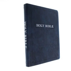 KJV Blue Faux Leather Large Print Thinline Bible With Thumb Index -Book Store 206 0858 2