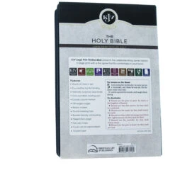 KJV Blue Faux Leather Large Print Thinline Bible With Thumb Index -Book Store 206 0858 5