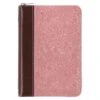 KJV Pink And Saddle Tan Faux Leather Mini Pocket Bible W/ Zipper