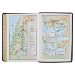 Burgundy And Toffee Black Faux Leather Study Bible – Thumb Index -Book Store 206 1008 5