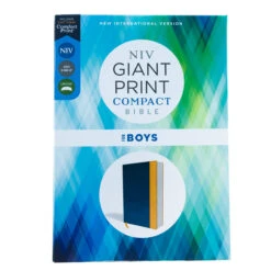 NIV Giant-Print Compact Bible For Boys, Leather-look, Blue/Yellow -Book Store 210 0577 1 2