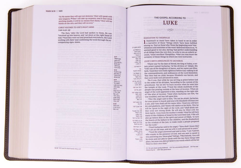 NKJV Single-Column Wide-Margin Reference Bible Brown Leathersoft 3 NKJV Single-Column Wide-Margin Reference Bible Brown Leathersoft - Image 3