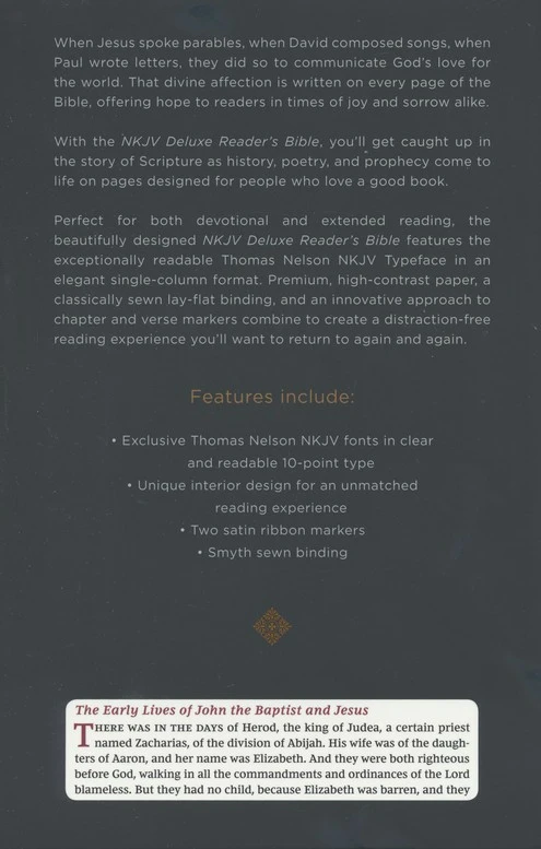 NKJV Deluxe Reader’s Bible, Imitation Leather, Black 4 NKJV Deluxe Reader’s Bible, Imitation Leather, Black - Image 4