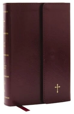 NKJV Compact Paragraph-Style Bible, Burgundy Leatherflex W/ Magnetic Flap