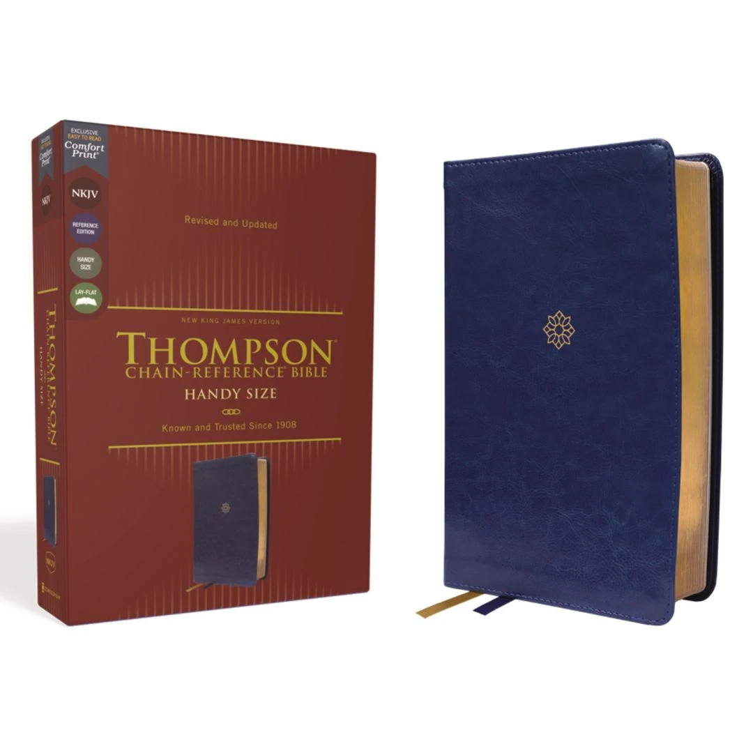 NKJV Thompson Chain-Reference Bible, Handy Size, Leathersoft, Navy 1 NKJV Thompson Chain-Reference Bible, Handy Size, Leathersoft, Navy