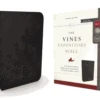 NKJV Vines Expository Bible Leathersoft, Black, Comfort Print