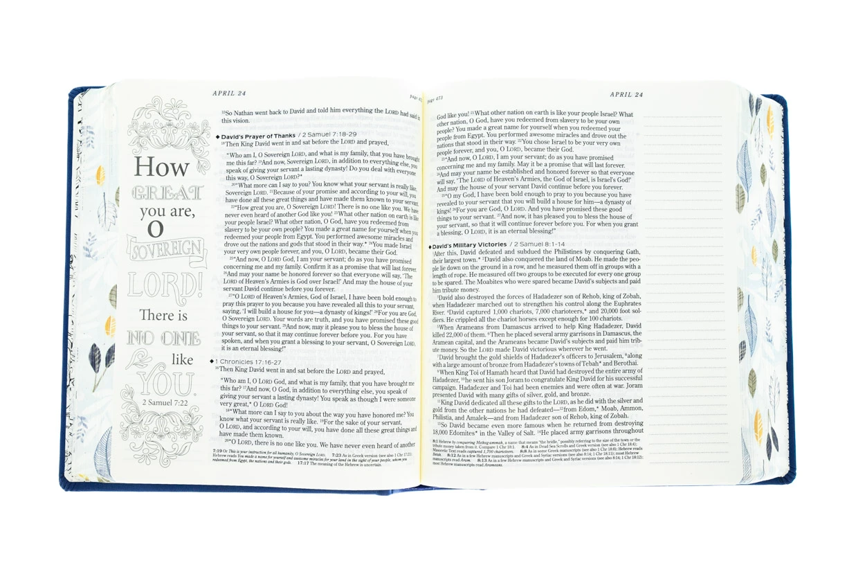 NLT2 One Year Chronological Bible Creative Expressions -Deluxe Blue Hardcover 3 NLT2 One Year Chronological Bible Creative Expressions -Deluxe Blue Hardcover - Image 3