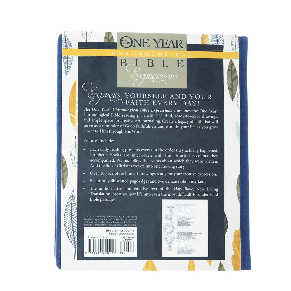 NLT2 One Year Chronological Bible Creative Expressions -Deluxe Blue Hardcover 5 NLT2 One Year Chronological Bible Creative Expressions -Deluxe Blue Hardcover - Image 5