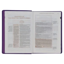 NLT Purple Faux Leather Spiritual Growth Bible -Book Store 212 0202 3