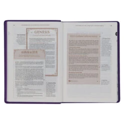 NLT Purple Faux Leather Spiritual Growth Bible -Book Store 212 0202 4 1