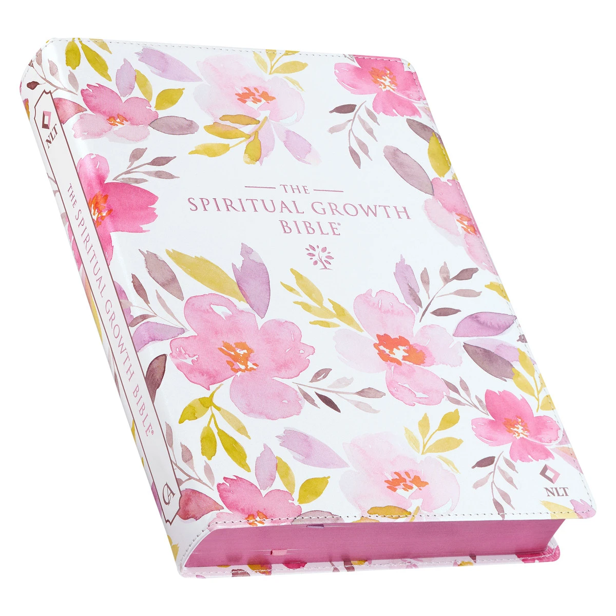 NLT Pink Floral Faux Leather Spiritual Growth Bible 2 NLT Pink Floral Faux Leather Spiritual Growth Bible - Image 2