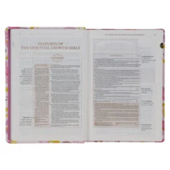 NLT Pink Floral Faux Leather Spiritual Growth Bible 8 NLT Pink Floral Faux Leather Spiritual Growth Bible -Book Store 212 0203 2