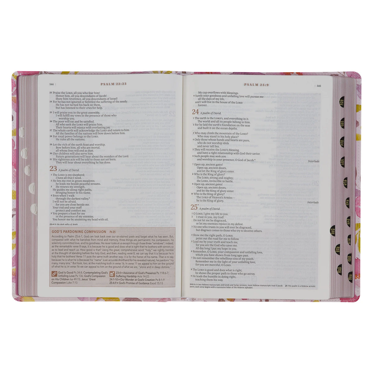 NLT Pink Floral Faux Leather Spiritual Growth Bible 5 NLT Pink Floral Faux Leather Spiritual Growth Bible - Image 5