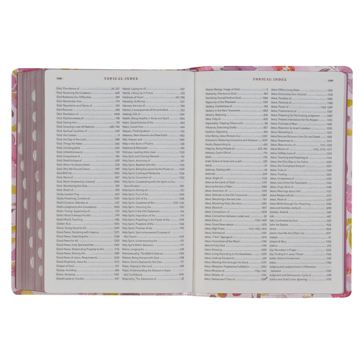 NLT Pink Floral Faux Leather Spiritual Growth Bible 6 NLT Pink Floral Faux Leather Spiritual Growth Bible - Image 6