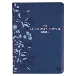 NLT Navy Blue Faux Leather Spiritual Growth Bible