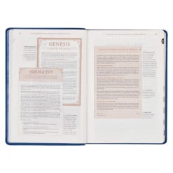 NLT Navy Blue Faux Leather Spiritual Growth Bible -Book Store 212 0205 3