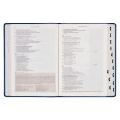 NLT Navy Blue Faux Leather Spiritual Growth Bible -Book Store 212 0205 5