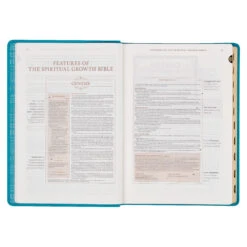 NLT Teal Faux Leather Spiritual Growth Bible -Book Store 212 0208 4