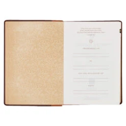 NLT Two-tone Espresso And Toffee Brown Faux Leather Spiritual Growth Bible -Book Store 212 0209 3 2
