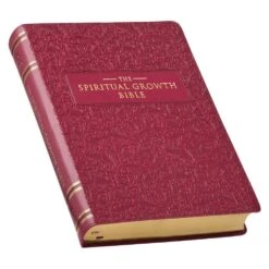 NLT Berry Faux Leather Spiritual Growth Bible -Book Store 212 0211 2