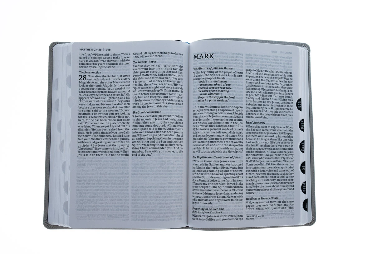NET Bible, Thinline Large Print, Leathersoft, Stone, Thumb Indexed 4 NET Bible, Thinline Large Print, Leathersoft, Stone, Thumb Indexed - Image 4