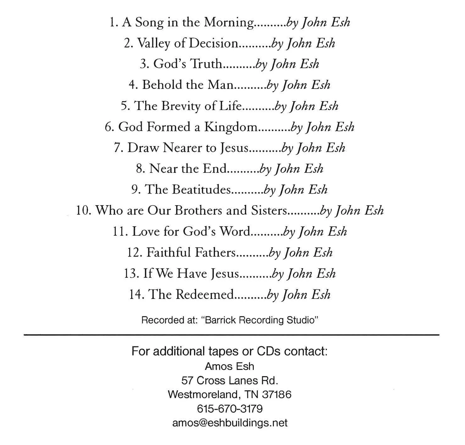 Songs Of God’s Kingdom – The Eshes 2 Songs Of God’s Kingdom – The Eshes - Image 2